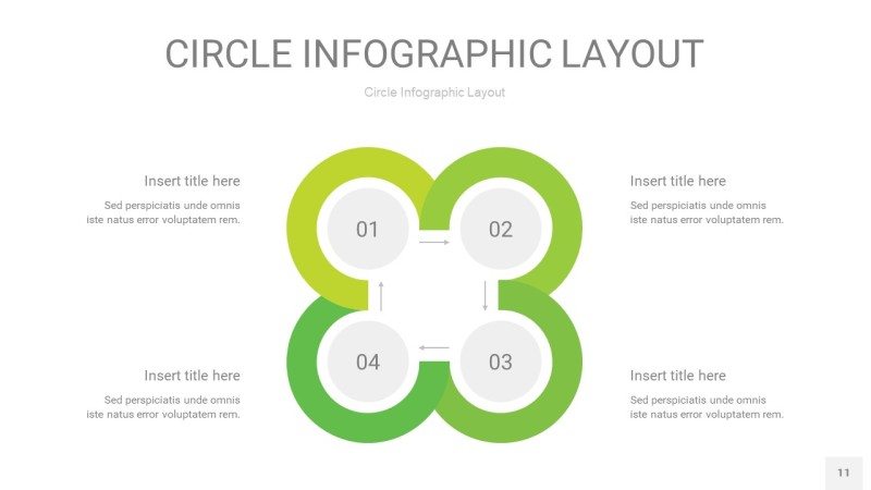 浅绿色圆形PPT信息图11
