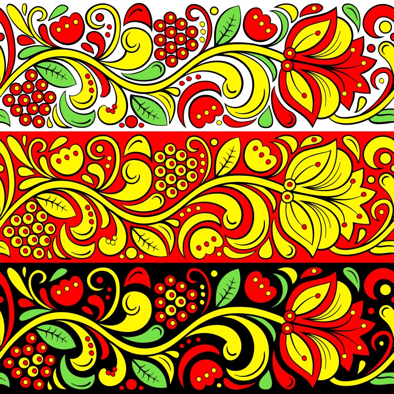 霍克洛马风格的花卉图案和装饰08