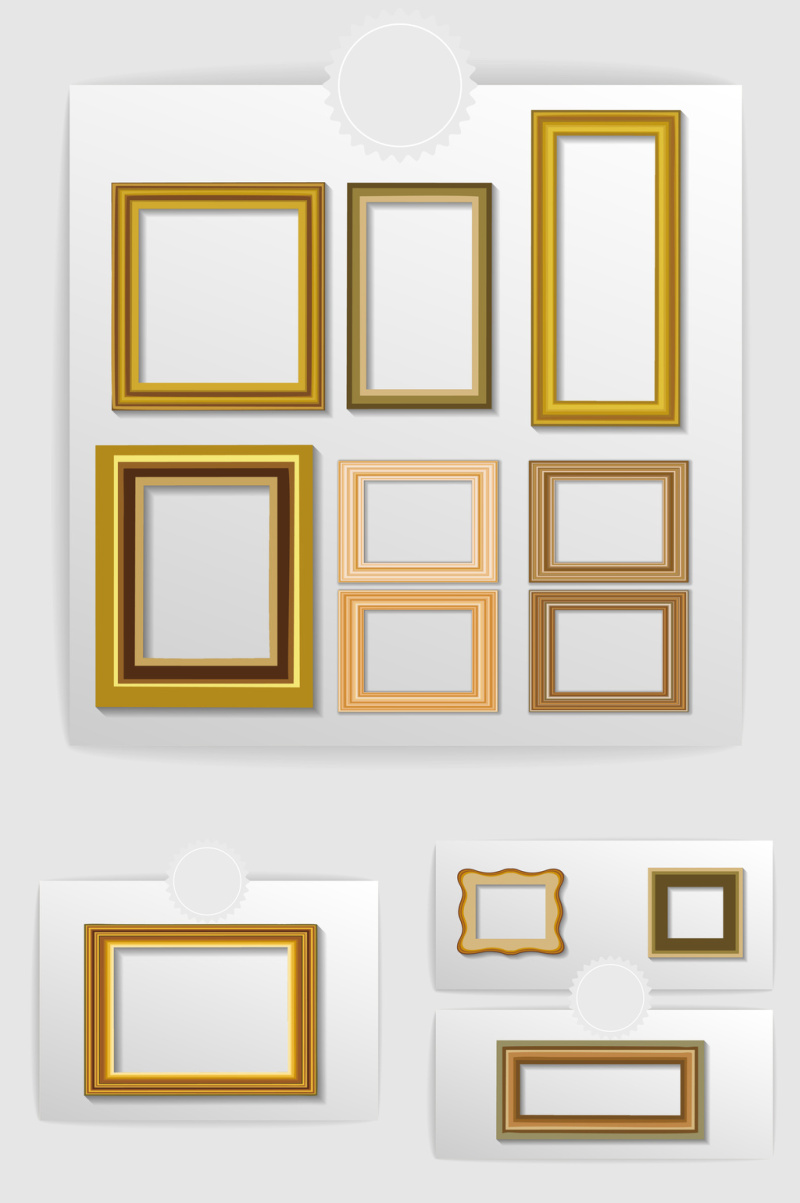 矢量木艺相框素材