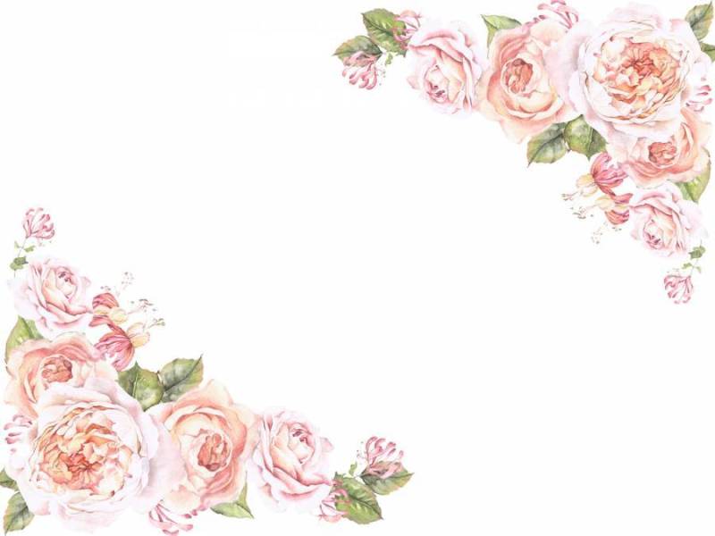 花框架145 - Oya的柔和的颜色玫瑰的花框架