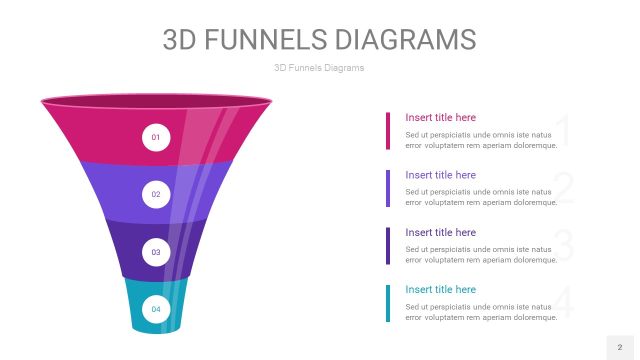 紫色3D漏斗PPT信息图表2
