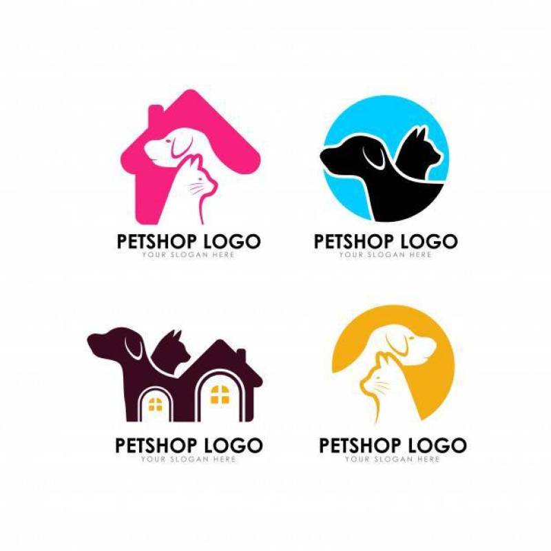 Pet home logo design template