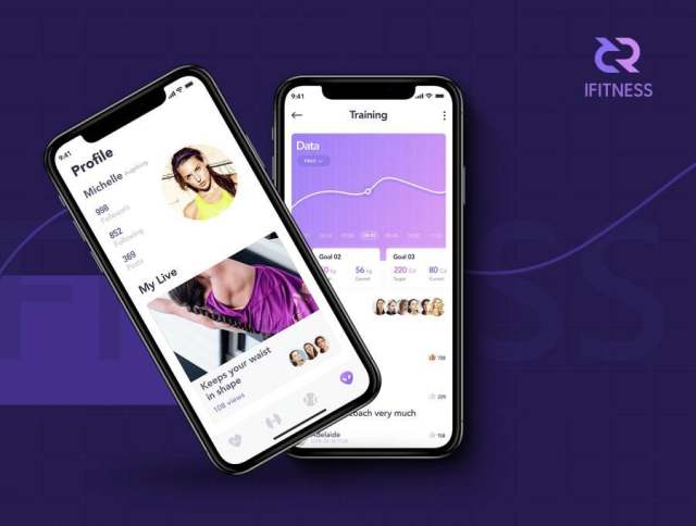 使用40多个屏幕分为8个热门类别iFITNESS UI Kit，加快您的移动应用设计工作流程