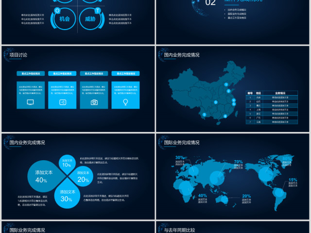 2018年大气蓝色科技年终总结PPT模板