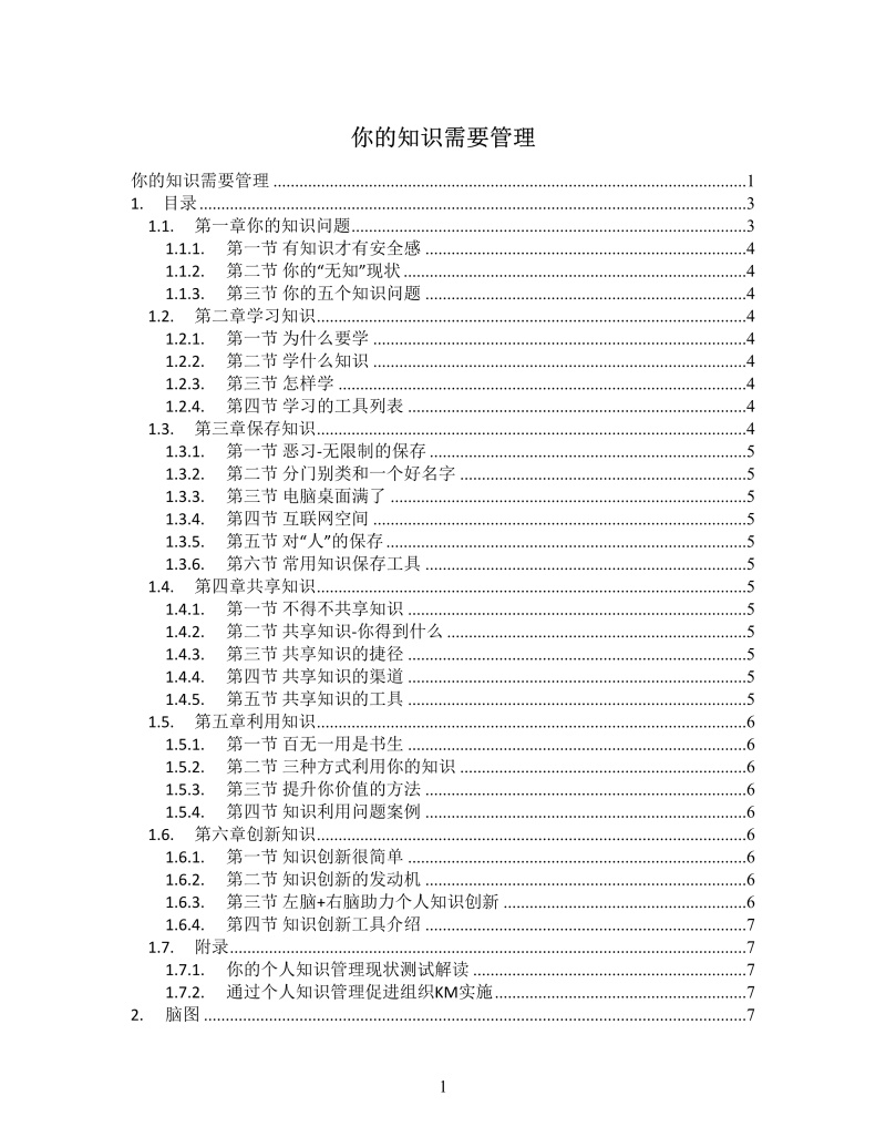 知识管理思维导图XMind模板