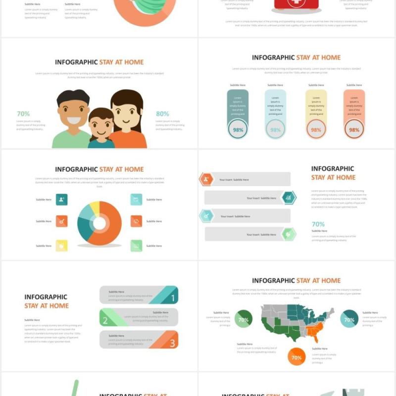 防控呆在家里居家信息图表PPT素材Stay At Home Infographic Powerpoint
