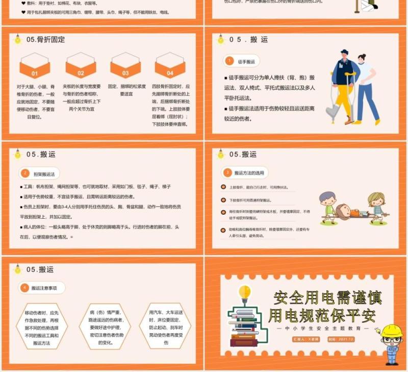 安全用电需谨慎用电规范保平安中小学生安全教育培训主题班会课件PPT模板