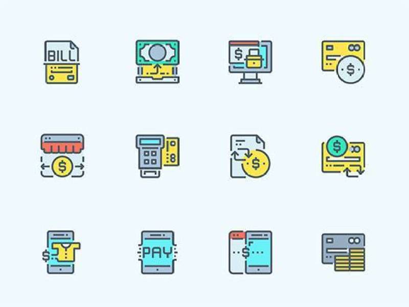 30 枚彩色支付方式元素图标
