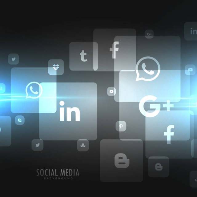 黑色的技术社交媒体图标