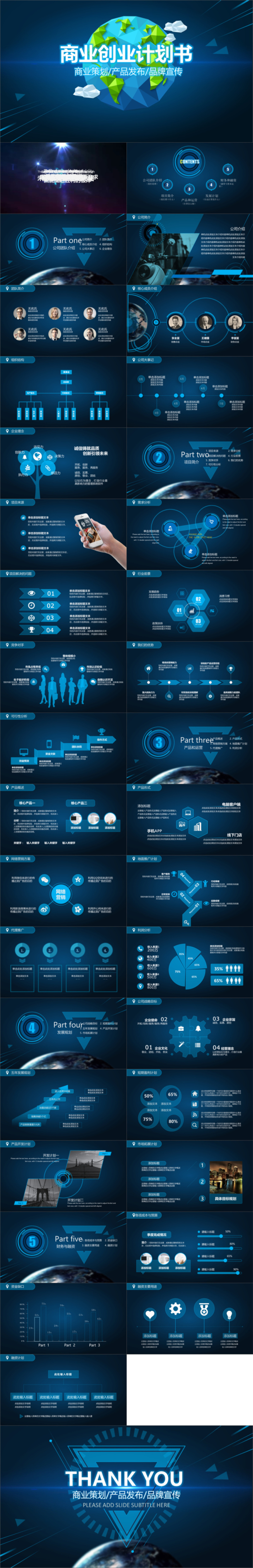 商业商务创业策划书计划书PPT模板
