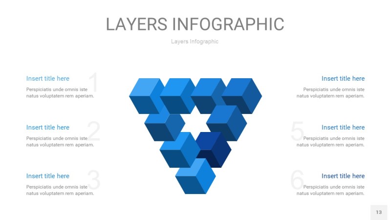 蓝色3D分层PPT信息图13