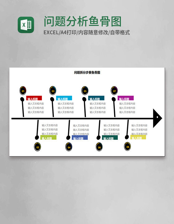 问题分析鱼骨图Execl模板 问题分析鱼骨图Execl模板
