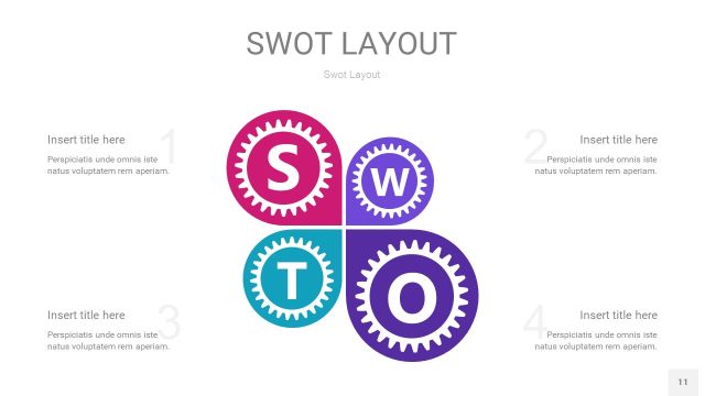 玫瑰紫SWOT图表PPT11 玫瑰紫SWOT图表PPT11