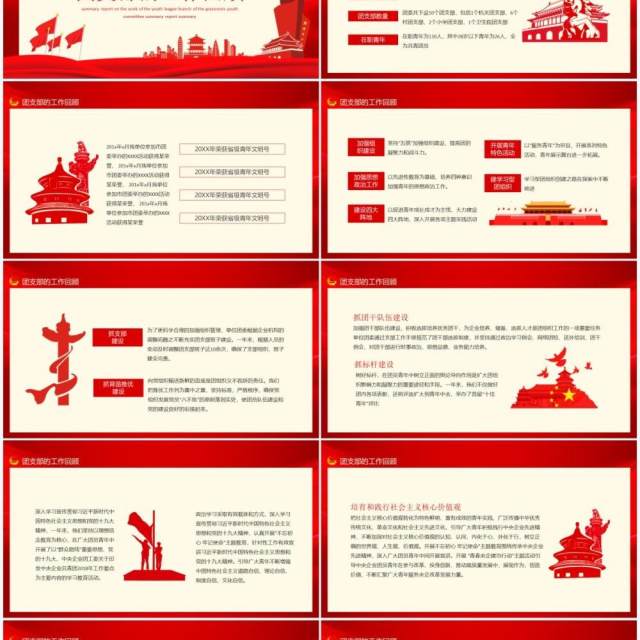 中国共产主义青年团基层团委团支部工作总结汇报动态PPT模板