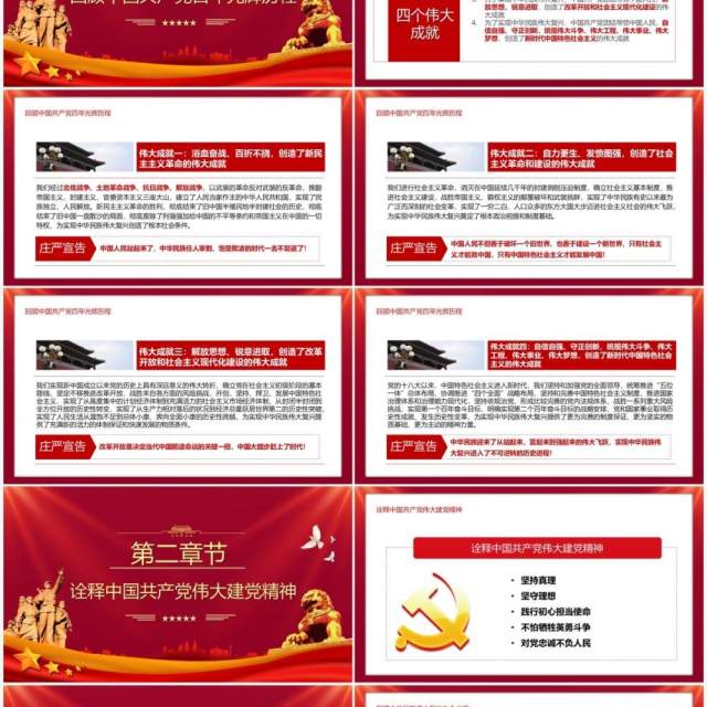 红色党政风庆祝中国共产党成立一百周年大会的总要讲话PPT模板 红色党政风庆祝中国共产党成立一百周年大会的总要讲话PPT模板