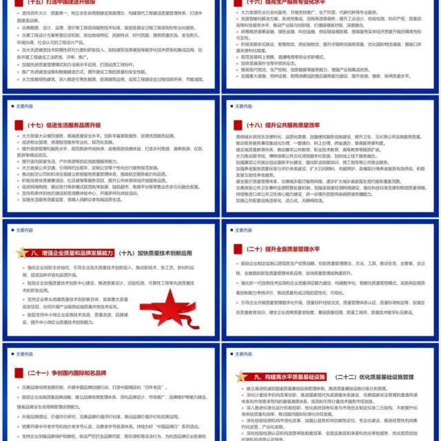 蓝色简约党政风质量强国建设纲要PPT模板