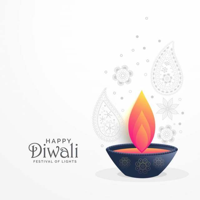 与diya和佩兹利装饰设计的diwali节日问候 与diya和佩兹利装饰设计的diwali节日问候