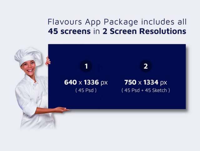 用于餐馆和食品的UI套件订购PSD和草图的移动应用程序,Flavors UI Kit 用于餐馆和食品的UI套件订购PSD和草图的移动应用程序,Flavors UI Kit