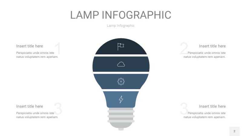 莫兰迪蓝色创意灯PPT信息图2