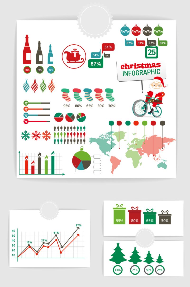 圣诞节ppt数据统计图表