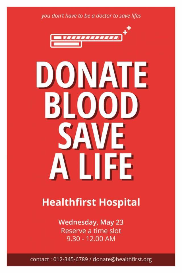 清洁和简约的献血宣传单