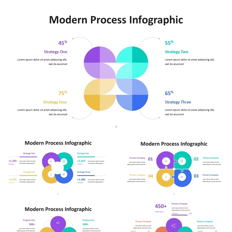 现代信息图表PPT模板Modern Process Infographic - Presentation Template