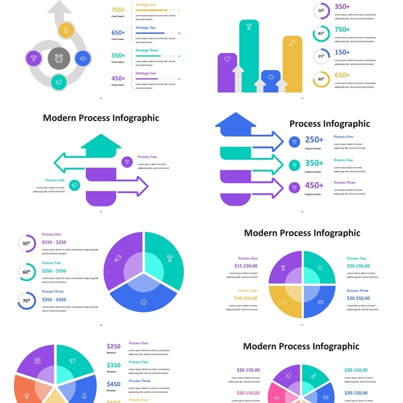 现代信息图表PPT模板Modern Process Infographic - Presentation Template