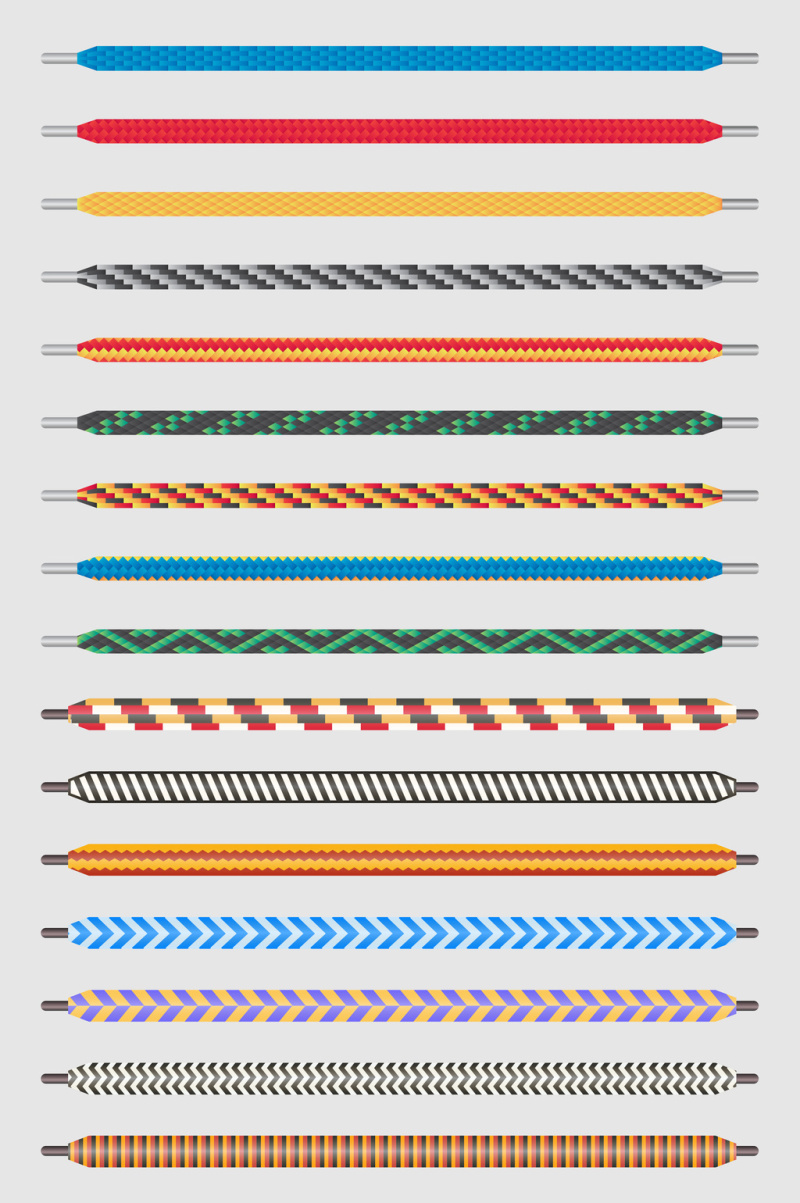 矢量彩色鞋带元素