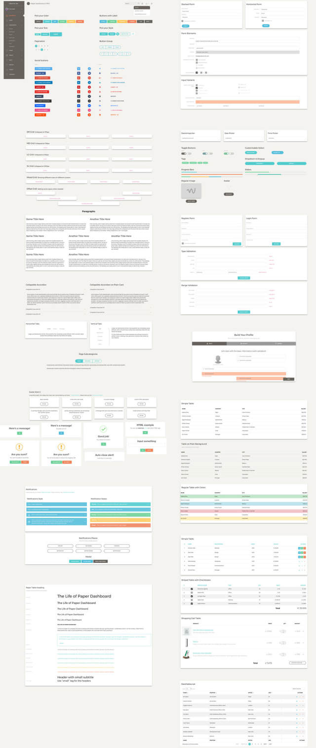 仪表板 - 适用于XD，Sketch，Figma和Photoshop，Paper Dashboard 2 PRO