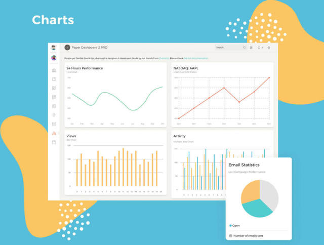 仪表板 - 适用于XD，Sketch，Figma和Photoshop，Paper Dashboard 2 PRO