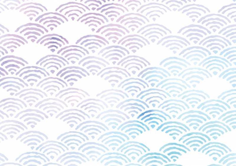 夏天的颜色日本模式青海波浪框架