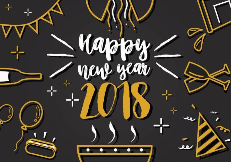 新年快乐2018年矢量艺术