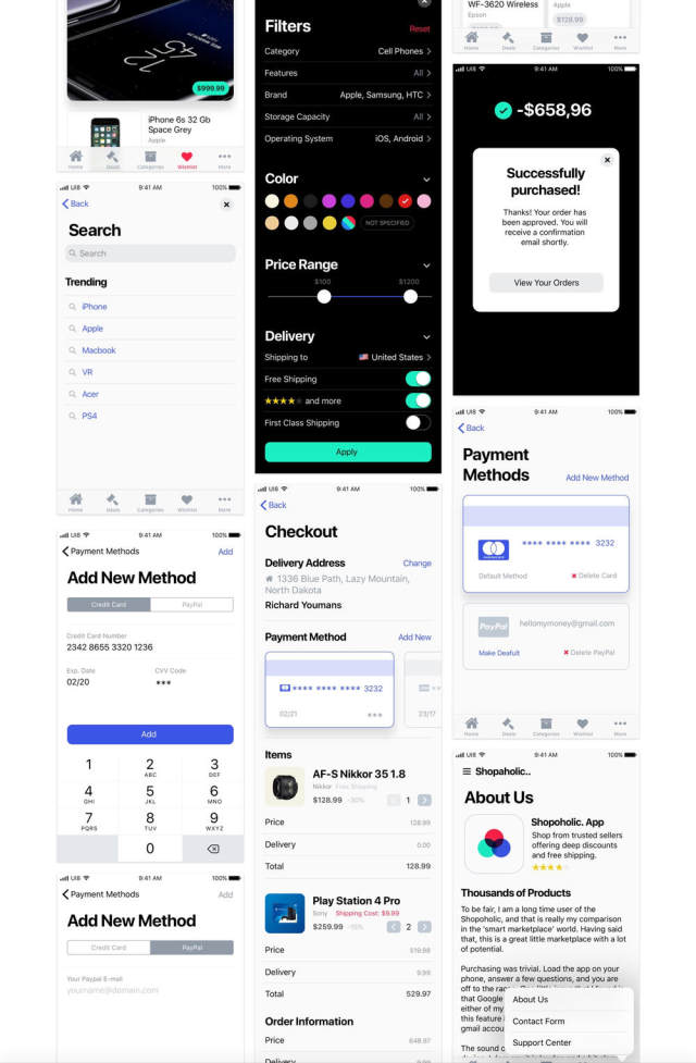 适用于Sketch,Photoshop和XD的完整iOS 11电子商务UI工具包,购物狂iOS 11 适用于Sketch,Photoshop和XD的完整iOS 11电子商务UI工具包,购物狂iOS 11
