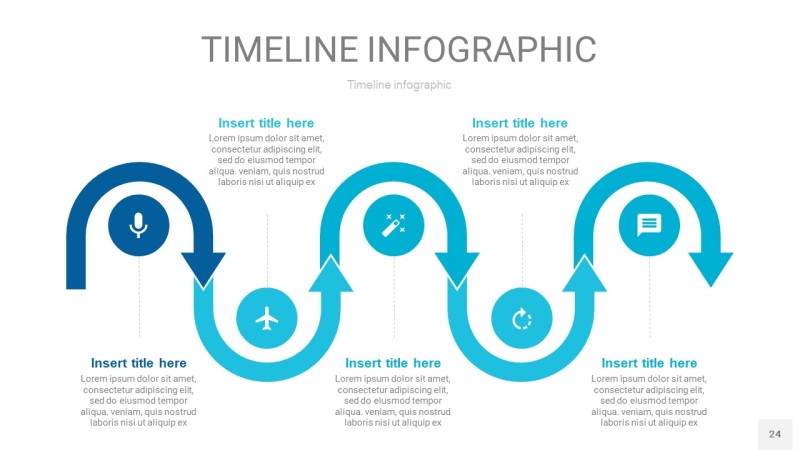 宝石蓝时间轴PPT信息图24