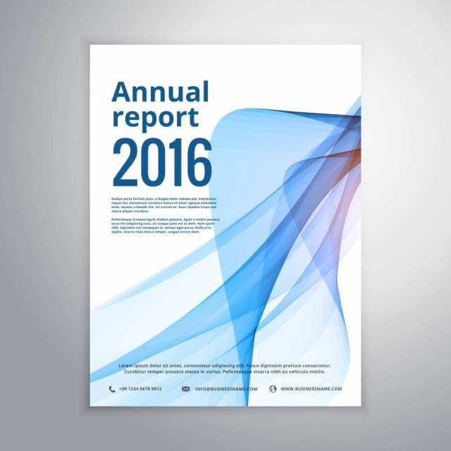 业务年度报告单张宣传册传单设计与蓝色瓦特
