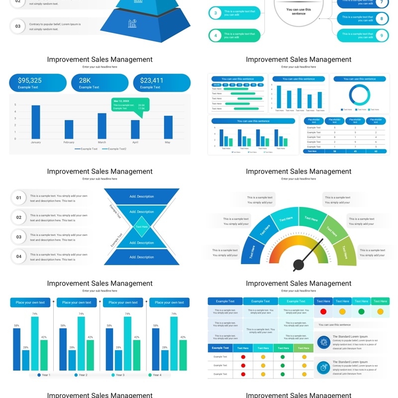 简约蓝绿销售管理市场分析信息图ppt素材 简约蓝绿销售管理市场分析信息图ppt素材