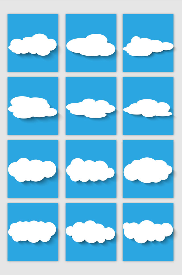 卡通风格云彩矢量素材