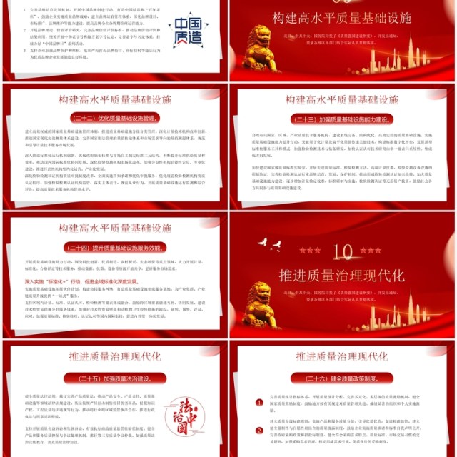 红色简约风质量强国建设纲要PPT模板 红色简约风质量强国建设纲要PPT模板