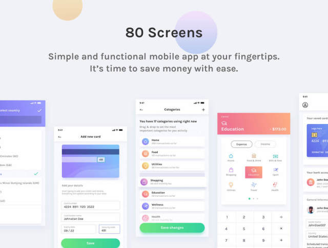 通过跟踪您的费用来查看您的资金来源!BudgetPlanner Mobile UI Kit 通过跟踪您的费用来查看您的资金来源!BudgetPlanner Mobile UI Kit
