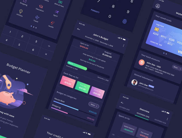 通过跟踪您的费用来查看您的资金来源!BudgetPlanner Mobile UI Kit 通过跟踪您的费用来查看您的资金来源!BudgetPlanner Mobile UI Kit