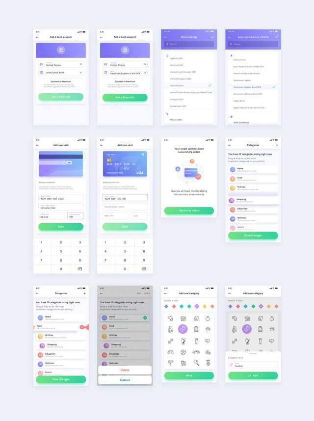 通过跟踪您的费用来查看您的资金来源！BudgetPlanner Mobile UI Kit