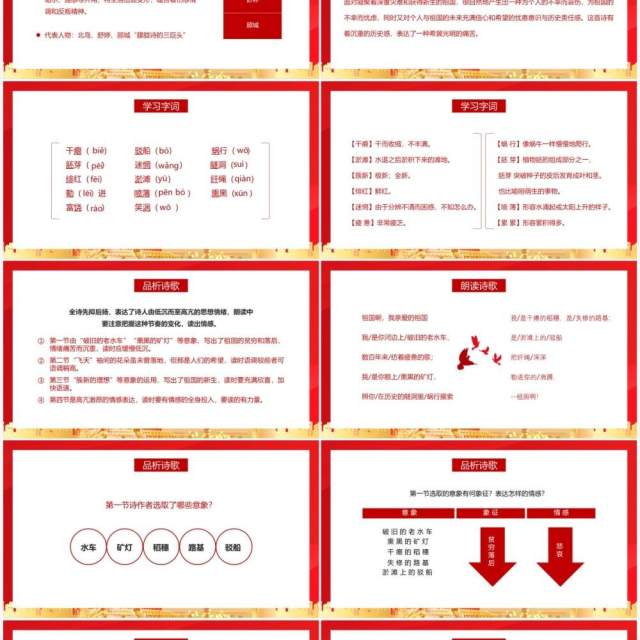 部编版九年级语文下册祖国啊，我亲爱的祖国课件PPT模板