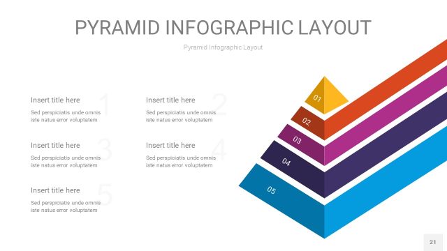 彩色3D金字塔PPT信息图表21
