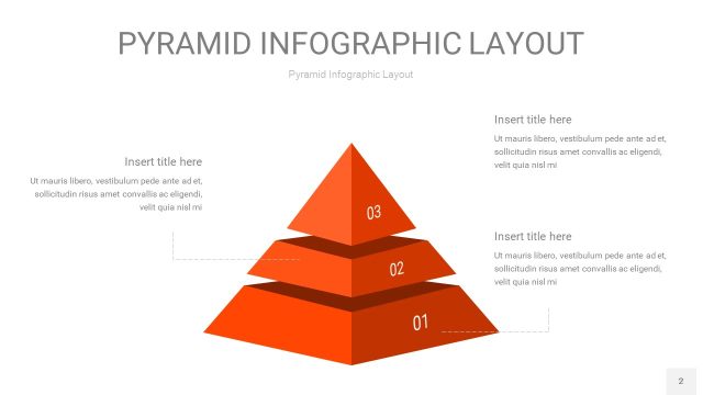 橘红色3D金字塔PPT信息图表2