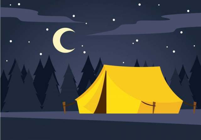 安静的夜间营地