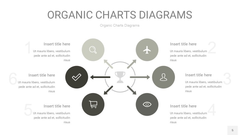 灰色循环PPT图表5