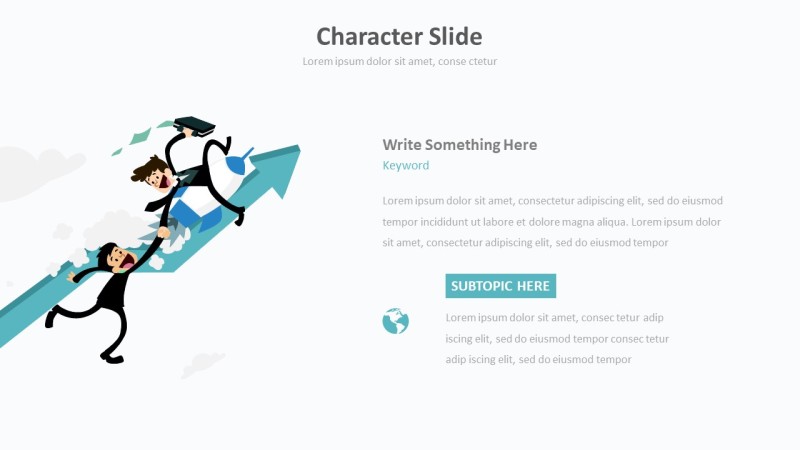 手绘办公人物PPT信息可视化图表4