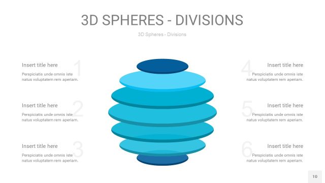 宝石蓝色3D球体切割PPT信息图10