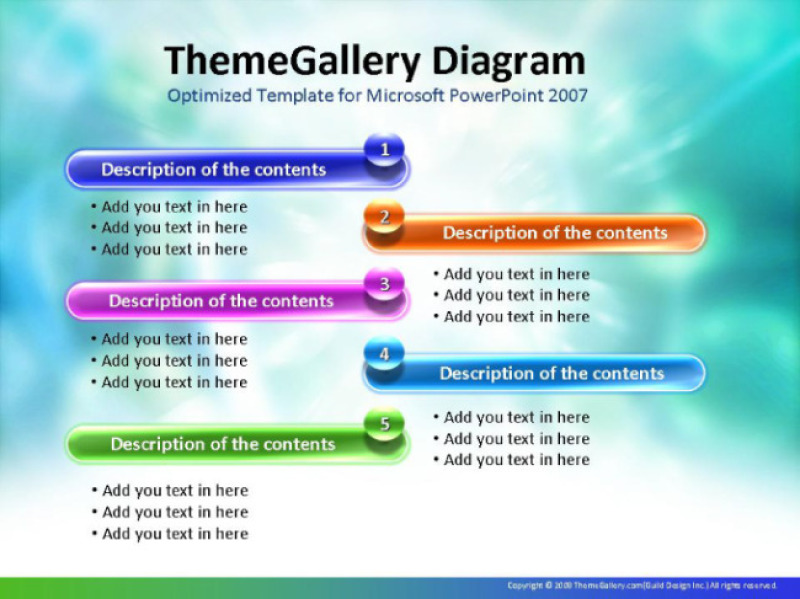 五列小标题ppt图表