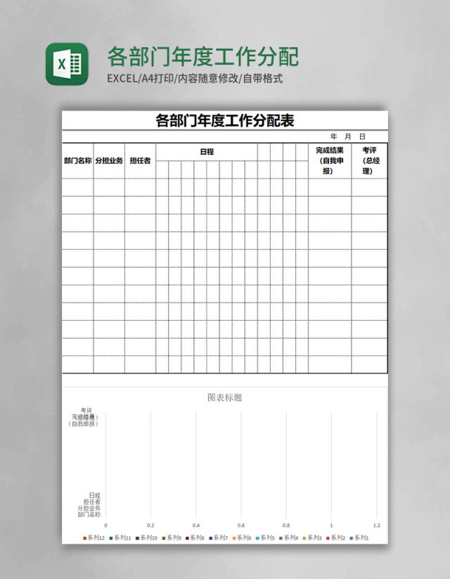 各部门年度工作分配表excel模板